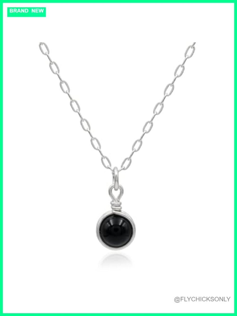 Natural Birthstone Pendant Necklace 925 Sterling Silver 18 Inch
